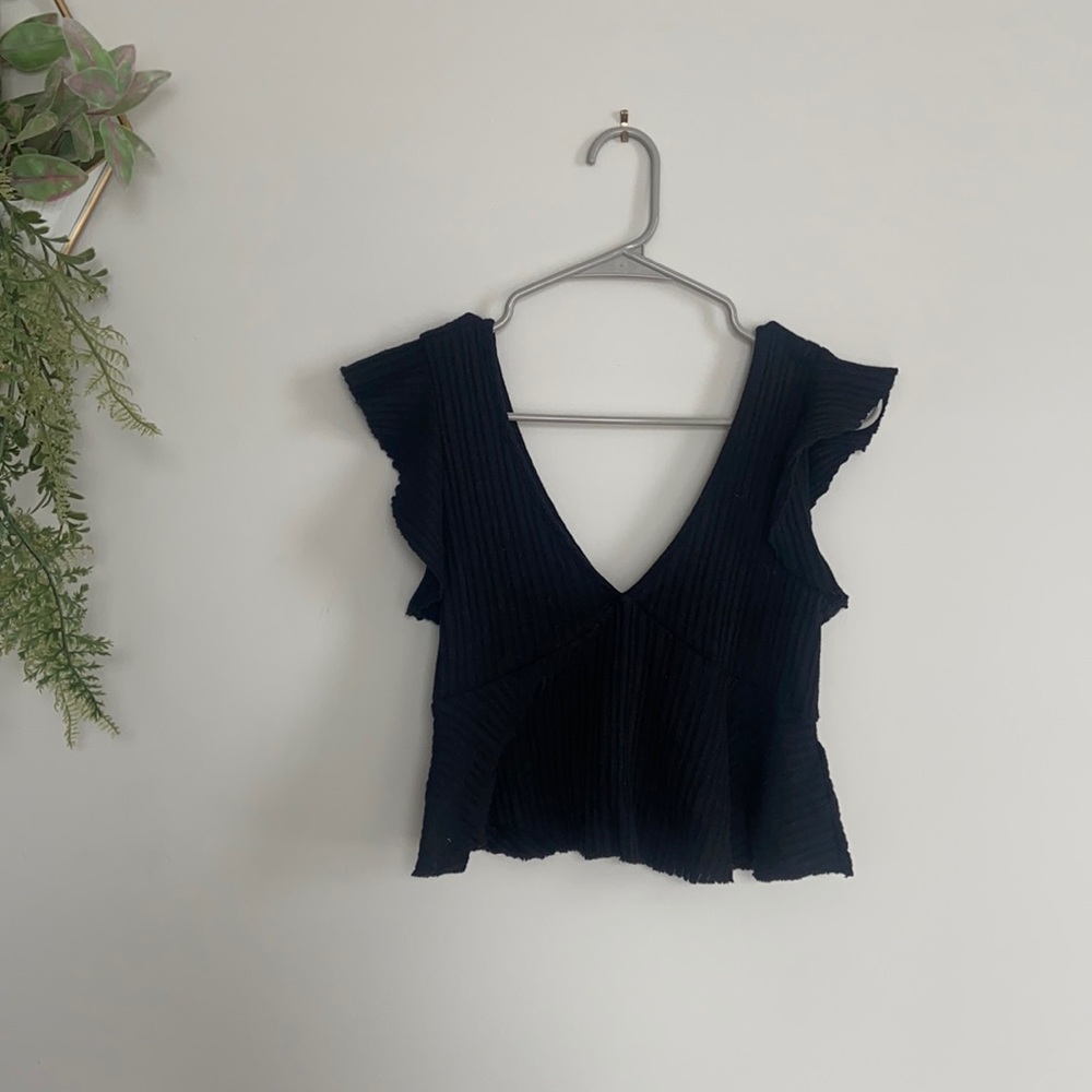 Thank top/short sleeve ribbed top